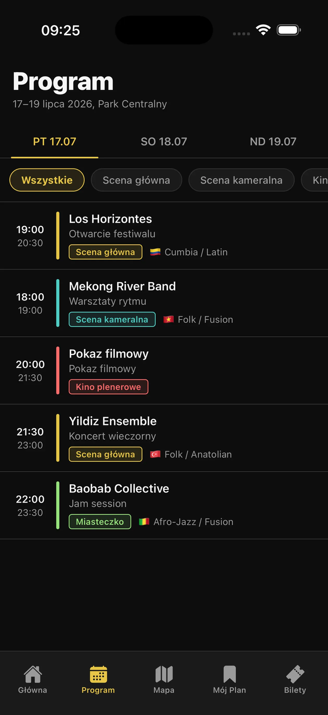 aplikacja festiwal program