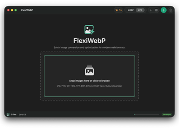 FlexiWebP empty drop zone